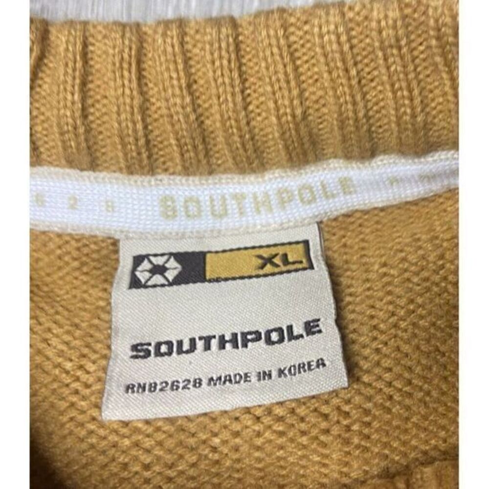 Southpole Sweater Mens XL Gold Since 91 Embroidered Streetwear Y2K Hip Hop Retro - Picture 5 of 9